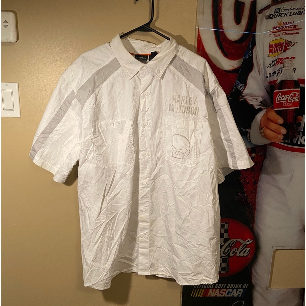 Vintage White Harley Davidson Short-sleeve Shirt